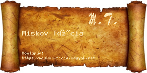 Miskov Tícia névjegykártya